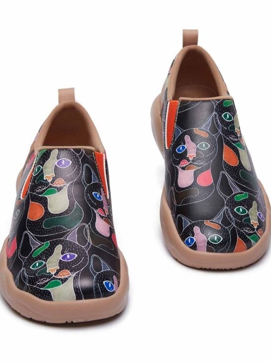 Size 12 Mens UIN Leopard Cat Slip-On Flats Artistic Print Comfort Casual Shoes main image 5
